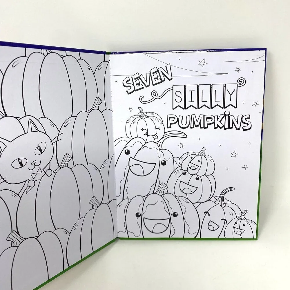Bendon Seven Silly Pumpkins Color and Read Along Book Hardcover Storybook
